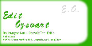 edit ozsvart business card